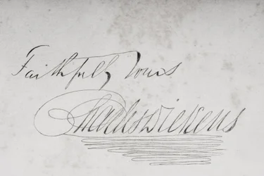 Unterschrift von Charles Dickens (1812-70) 1853